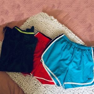 Nike Grey Shirt W/Red Shorts & Blue Shorts